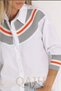 Women's Cotton Shirt with Knitted Collar Detail