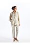 Xside Beige Plain Long Sleeve Linen Blend Women's Shirt - 3