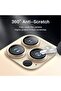 واقي عدسة الكاميرا ذهبي اللون فائق التحمل ومضاد للخدش متوافق مع هاتف iPhone 13 Pro/13 Pro Max - 4