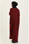 Bat Sleeve Casual Dress 2000-12 Claret Red - 3