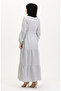 Line Belted Linen Dress - White and Black - 5