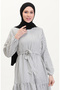 Line Belted Linen Dress - White and Black - 3