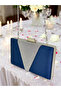 Navy Blue Satin Silver Stone Metal Handle Evening Dress Bag Evening Bag Engagement Wedding Bag - 4