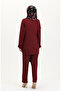 Front tied tunic pants double set 7680-02 burgundy - 5