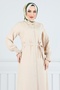 Belt Detailed Double Suit 809Ozr1047-M Stone - 4