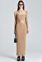2406 Single Strap Slit Beige Suit