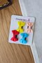 4-Piece Bowknot Hairless Baby Hair Clip Set Colorful - Baby Girl Hair Clip Set for Little Hair - Snap-On Newborn Hair Clips - 3