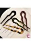 Leopard Pattern Geometric Design Acetate Women's Hair Bun Clip 12.5 cm - Stick Clip Hair Stick - 4