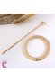 Elegant Round Heart Stick Design Women's Gold Metal Bun Clip - Bun Clip Stick Clip Hair Stick