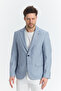 Tacues Men's Blue Half Lined Flap Pocket Linen Blended Spring-Summer Sports Blazer Jacket