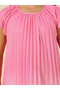 Ombre Print Pleated Round Neck Dress - 3