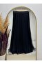 Zümra Pleated Tulle Flounce Skirt-Mt2587 Black