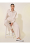 Stripe 3D Floral Detail Long Sleeve Shirtand Pants Set