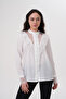 Women's Plus Size Robe Lace Ruffle Detail Crepe Shirt G0068 - 3