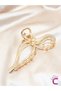 Bow Model Gold Women's Metal Hairpin Buckle 11.5cm - Ribbon Bow Hairpin Hair Bun Clip - 2