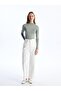 Women's Stand Collar Plain Long Sleeve T-Shirt (S4) - 3
