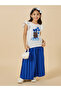 Graphic Print T-Shirt and Wide Leg Culotte Set