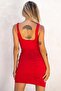 6029 Gathered Dress with Elastic Straps - 2
