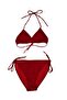 Call Swimsuit Red Women's Bikini Set Triangle Mold