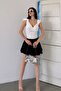 Women's Double Breasted Collar Shoulder Flounce Blouse White - 2