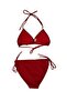 Call Swimsuit Red Women's Bikini Set Triangle Mold - 2