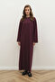 Rochie vișiniu înfășurată - 5