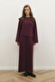Rochie vișiniu înfășurată - 3