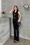 Women's Top and Bottom Set Stylish Vest and Pants Two-Piece Set with Button Detail - 2