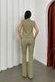 Women's Button Detailed Vest Pants Set Metallic - 8