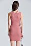 2472 Dusty Rose Thick Strap Dress with Stripe Detail - 4