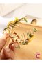 Knitted Sunflower Ivy Leaf Design Floral Women's Hairpin Metal Gold - Elegant Hair Clip - 6