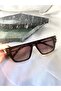 Leopard Women's Sunglasses with Rectangle Square Gold Detail - 2