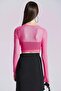 2476 Long Sleeve Pink Tulle Blouse - 2