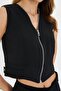 ZIPPERED BLACK VEST - 6