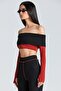 1962 Madonna Neckline Black Sleeves Tile Crop - 3