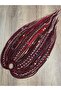 35 Prong Rasta Mix African Braided Buckle - Red & Dark Red - 3