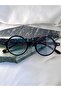 Round Leopard Frame Blue Glass Women's Sunglasses - 2