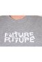 Men's Big Size Crew Neck T-Shirt the Future 25138 Gray Melange - 3