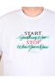 تي شيرت رجالي مقاس كبير برقبة دائرية Start Stop 25178 أبيض - 2