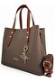 Mink&Tan Adjustable Special Cross Strap Women's Handbag with Removable Accessories