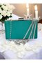 Green Color Satin Cross Crystal Silver Stone Women's Evening Dress Bag Wedding Engagement Graduation - 7