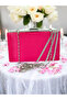 Fuchsia Pink Color Satin Cross Crystal Silver Stone Women's Evening Dress Bag - 7
