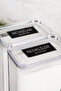 Set of 2 Detergent Boxes with Scale Colors Whites with Labels 3000ml Mica Bathroom Organizer - 3