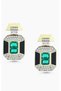 Gold Green Baguette and White Zircon Stone Brand Model Earrings - 2
