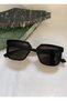 Black Women's Sunglasses with Square Gold Detail - 5