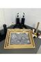 Bamboo tray set of 3 different sizes with wooden base, silver color