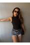 Shirred Sandy Stretchy Fabric Tank Top - 3