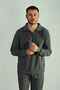 Gray Pique Half Zipper Sweatshirt