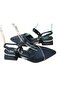 De Scarıo 25Y-594 Women's Short Thick Heeled Back Open Shoes - 2