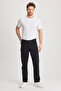 Men's Black Gabardine Relaxed Baggy Pants - 4